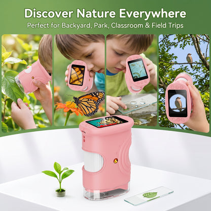 1080P Digital Microscope for Kids, 50X–1000X STEM Discovery Toy